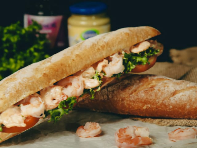 Sauteed Shrimp Banh Mi.